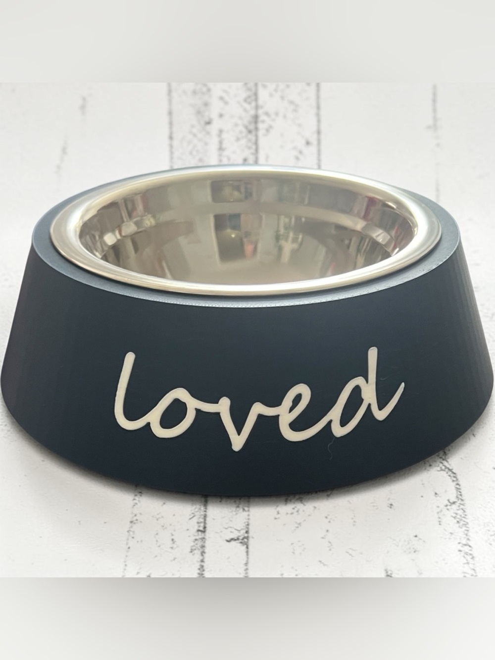 Loved Stainless Steel Pet Bowl — Navy - 15oz bowl